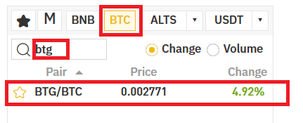 Encontre Bitcoin Gold no Exchange