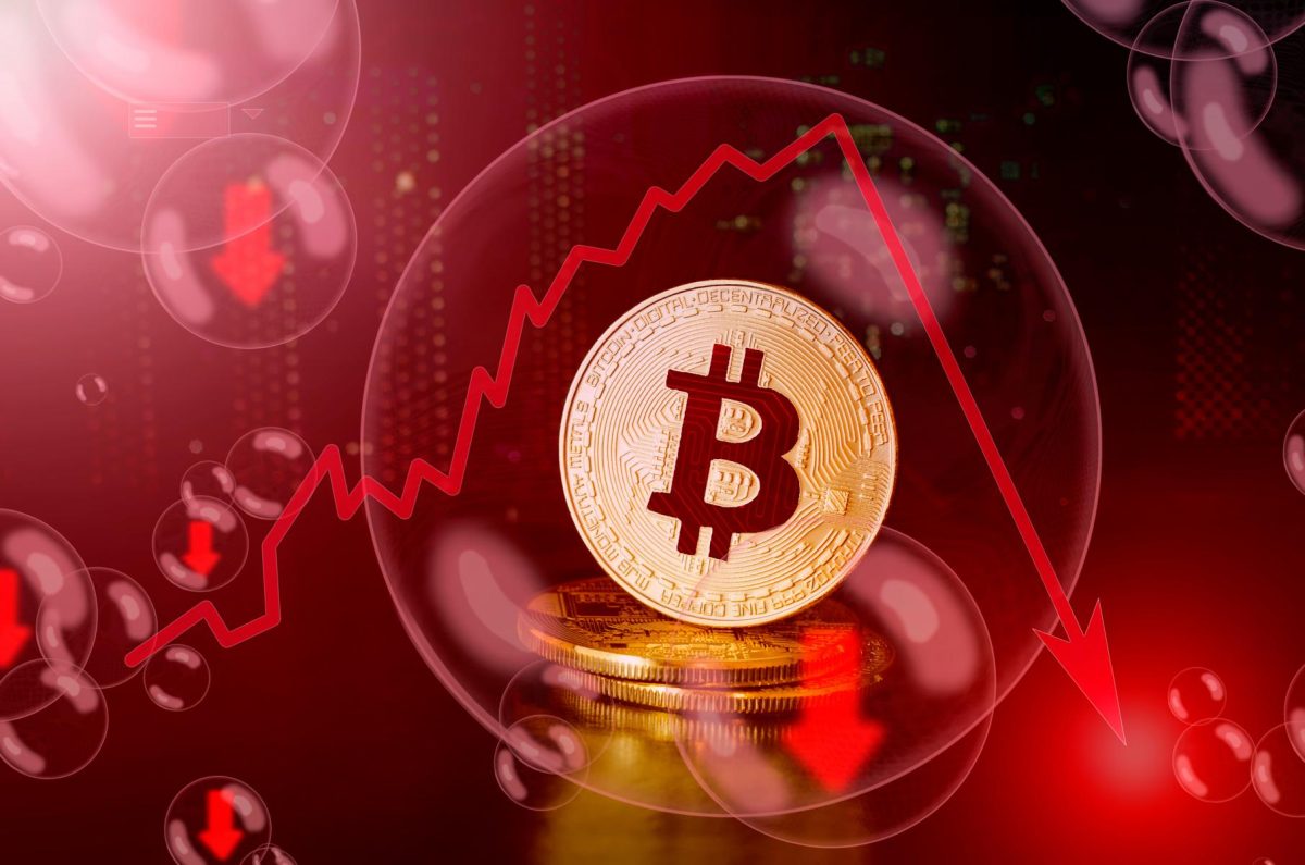 Bitcoin-BTC-logo-with-red-falling-prices-trading-chart-background.