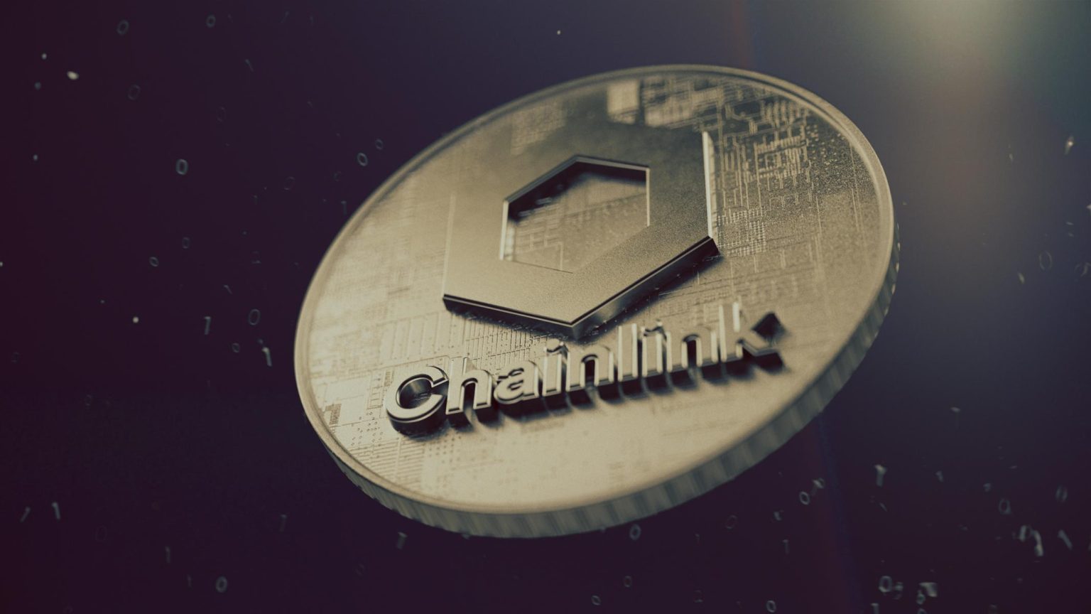 Chainlink-LINK-coin-with-darkened-faded-background