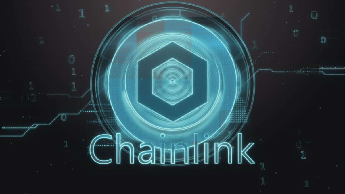 Chainlink-LINK-logo-in-digital-style-with-black-background