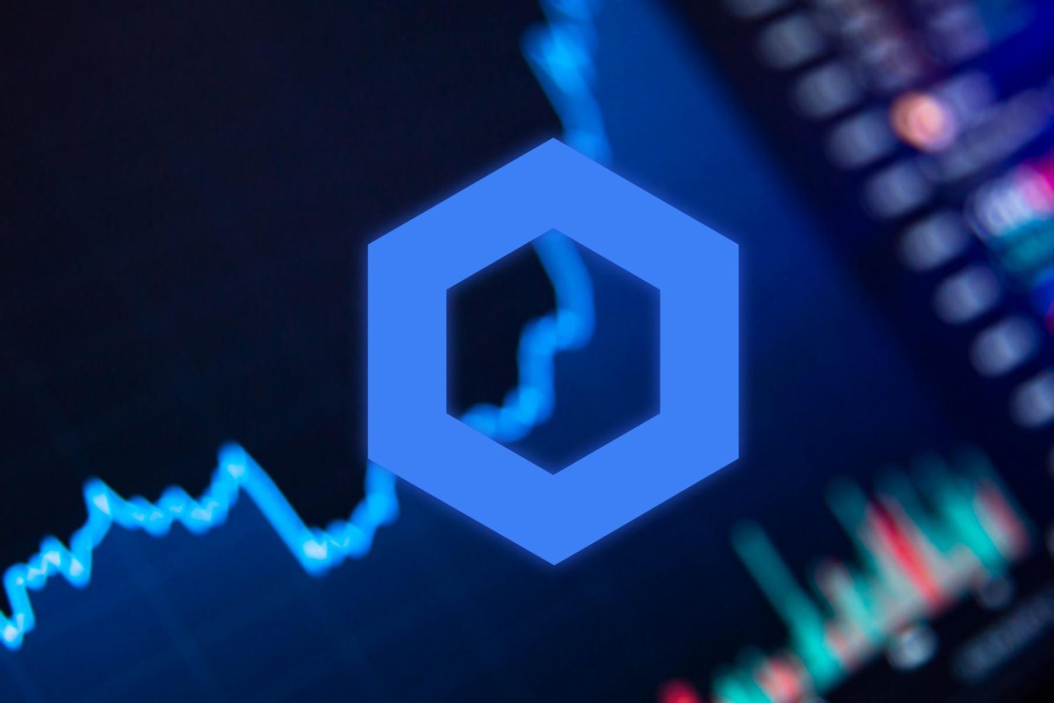 Chainlink-logo-with-trading-charts-in-the-background