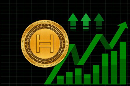 Hedera-HBAR-gold-logo-with-green-trading-background