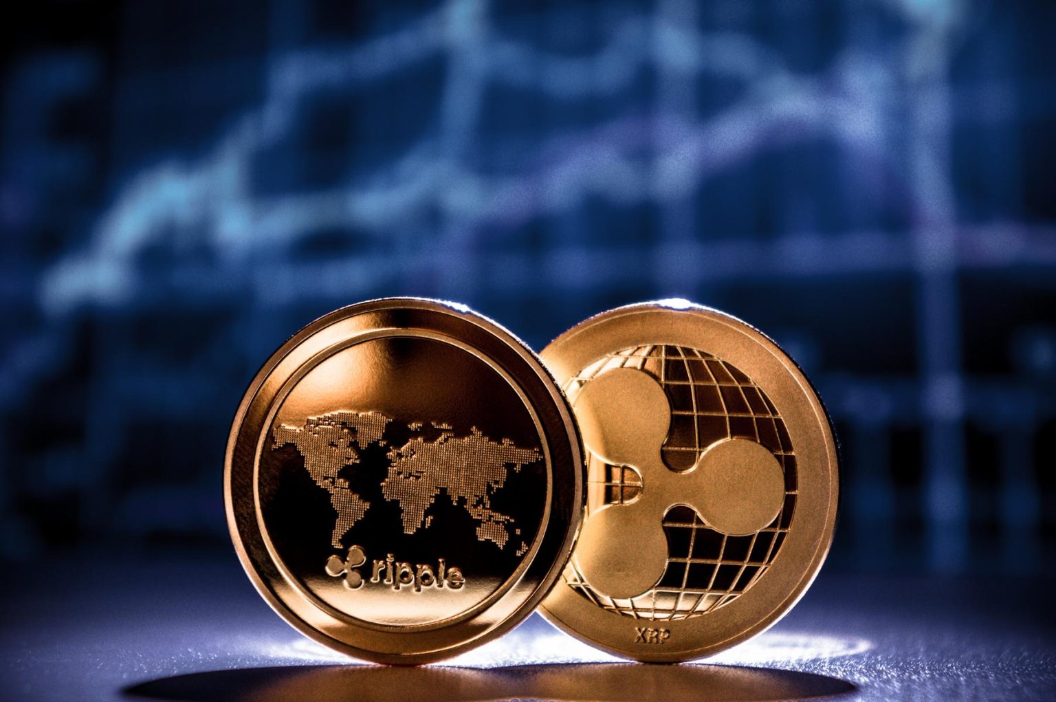 Ripple-XRP-coins-with-background-trading-charts