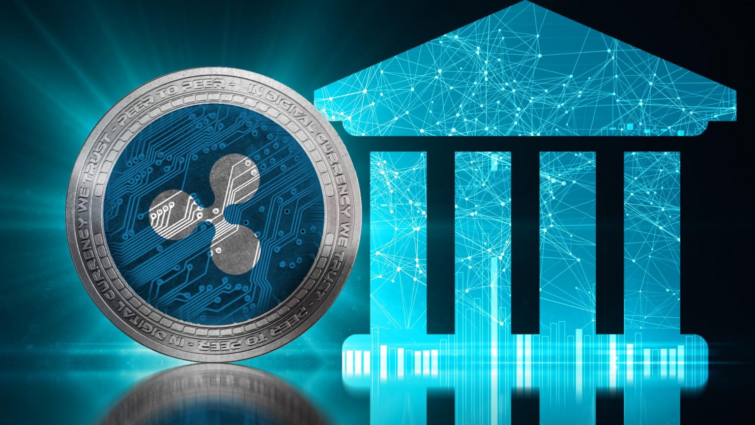 Ripple-XRP-logo-with-bank-silhouette-background