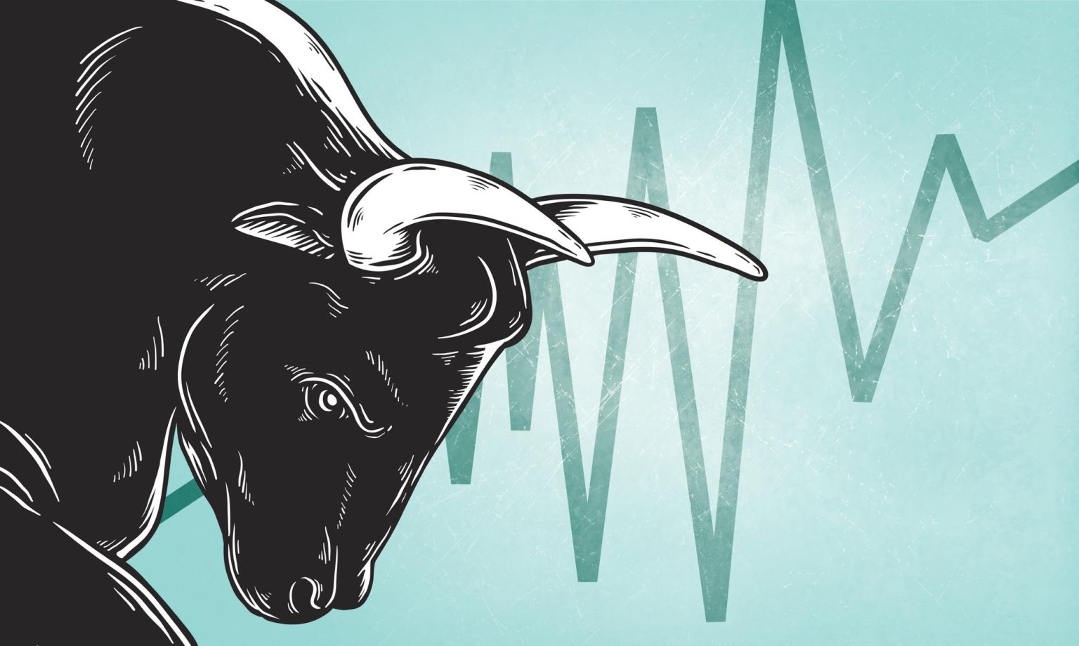 black-bull-with-trading-chart-background
