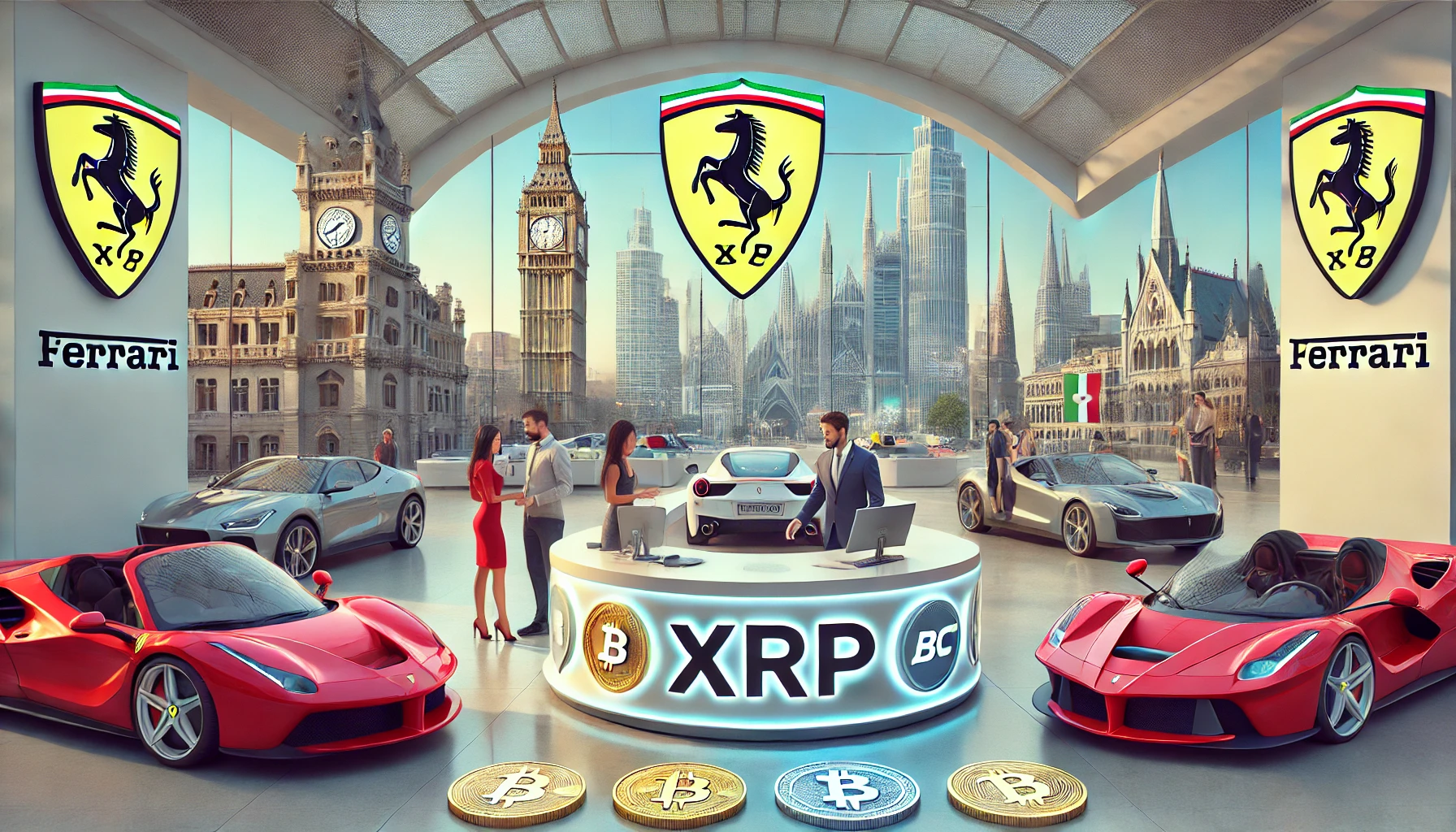 Ferrari expande a Europa su sistema de pagos con XRP, Bitcoin y criptomonedas tras su éxito en Estados Unidos
