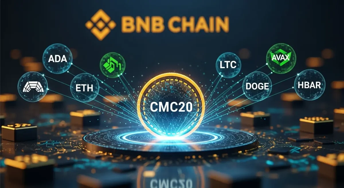 CoinMarketCap Launches CMC20 to Deliver One-Token Access to Major Cryptos Like ADA,ETH, LTC, AVAX, DOGE, HBAR on BNB Chain