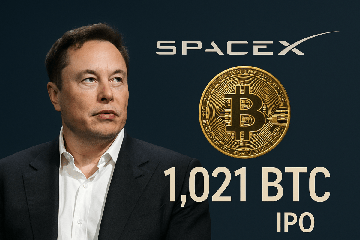 Elon Musk’s SpaceX Moves 1,021 BTC Ahead of a Possible IPO